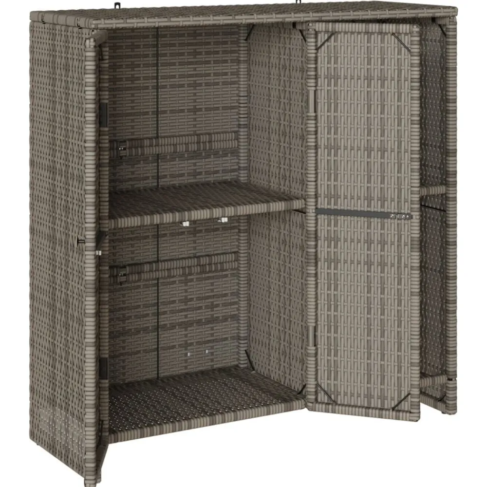 vidaXL Armario de almacenamiento 100 x 36 x 102 cm Ratán Gris Hot