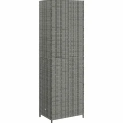 vidaXL Armario de almacenaje de jardín ratán PE 59x40x180 cm Gris