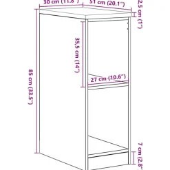 vidaXL Armario de almacenamiento para garaje Roble Sonoma 30x51x85 cm Gris hormigón Hot