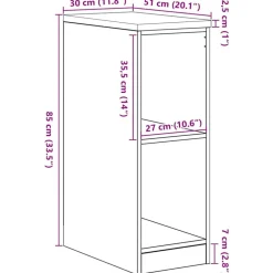 vidaXL Armario de almacenamiento para garaje roble marrón 30x51x85 cm Marrón roble Best