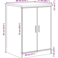 vidaXL Armario de almacenamiento para garaje 60x51x85 cm Negro Discount