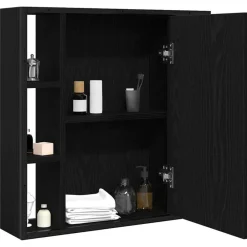 vidaXL Armarios Y Almacenamiento-Armario de baño con espejo de madera de ingeniería de 60x16x60 cm