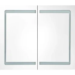 vidaXL Armario de baño con espejo LED negro brillante 80x12x68 cm Negro brillo Hot