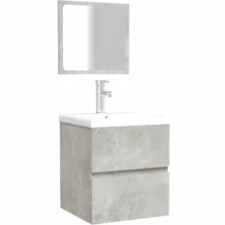 vidaXL Armario de baño con espejo madera de ingeniería gris hormigón Gris hormigón Best
