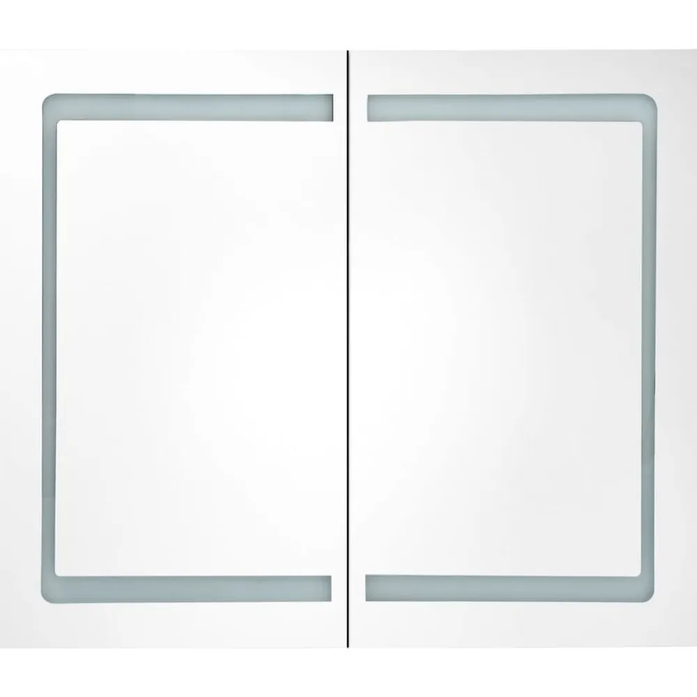 vidaXL Armarios Y Almacenamiento-Armario de baño con espejo y LED 80x12x68 cm