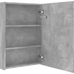 vidaXL Armarios Y Almacenamiento-Armario de baño con espejo y LED gris hormigón 50x13x70 cm