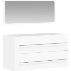 vidaXL Conjuntos De Muebles-Armario de baño con espejo madera de ingeniería