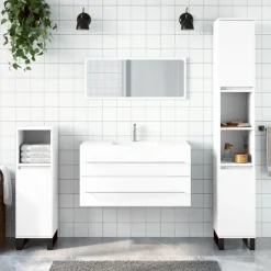 vidaXL Conjuntos De Muebles-Armario de baño con espejo madera de ingeniería