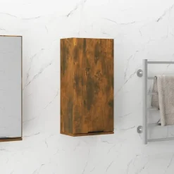 vidaXL Armario de baño de pared color 32x20x67 cm Roble ahumado Hot