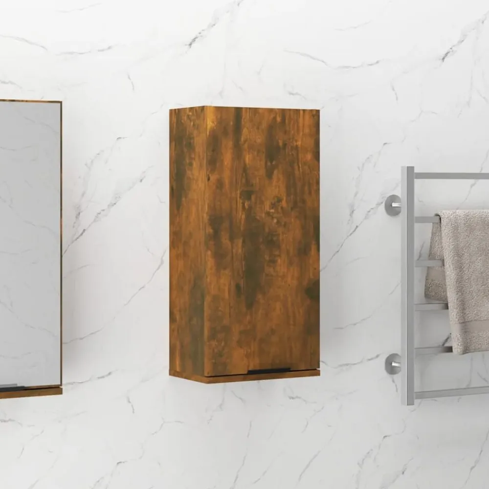 vidaXL Armario de baño de pared color 32x20x67 cm Roble ahumado Hot