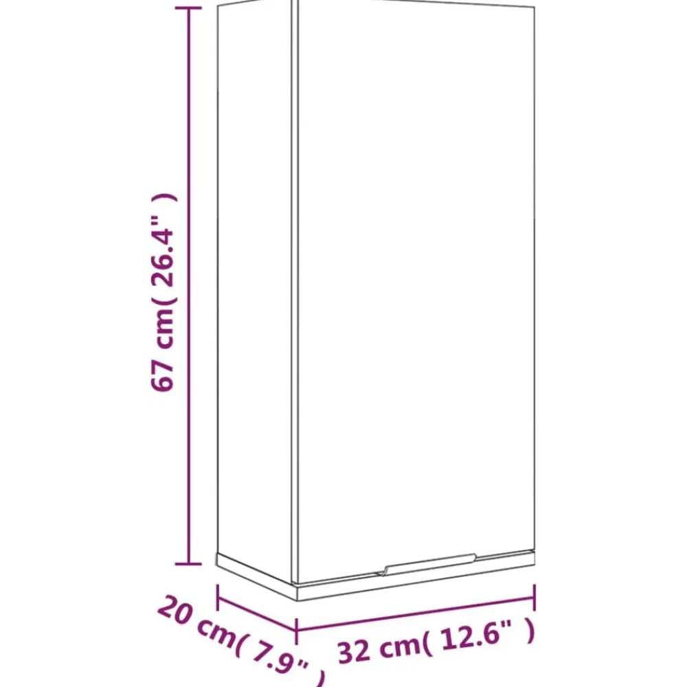 vidaXL Armario de baño de pared color 32x20x67 cm Roble ahumado Hot