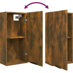 vidaXL Armario de baño de pared color 32x20x67 cm Roble ahumado Hot