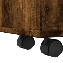 vidaXL Armarios Y Almacenamiento-Armario de baño estrecho con ruedas madera