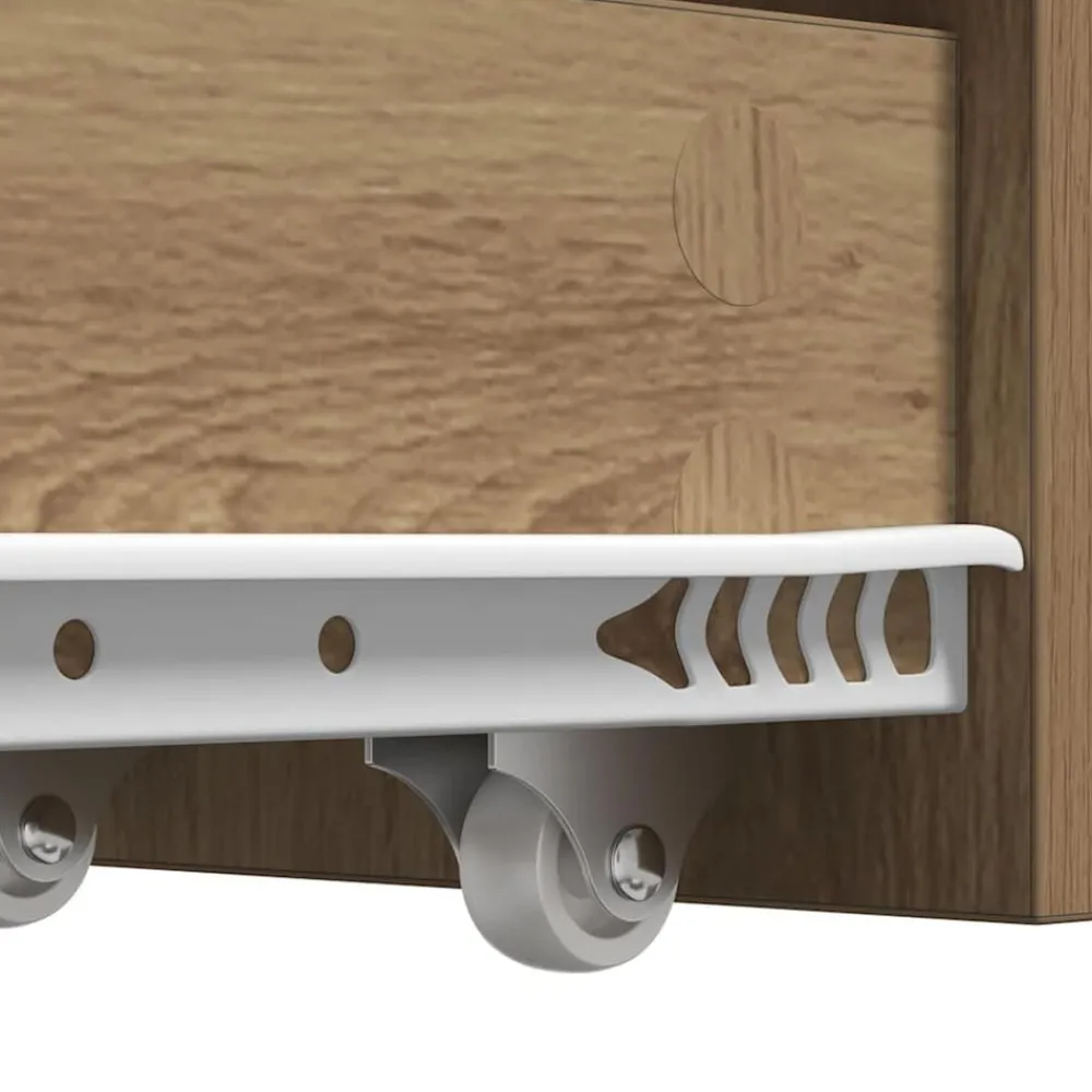 vidaXL Armarios Y Almacenamiento-Armario de baño estrecho con ruedas madera roble artisian