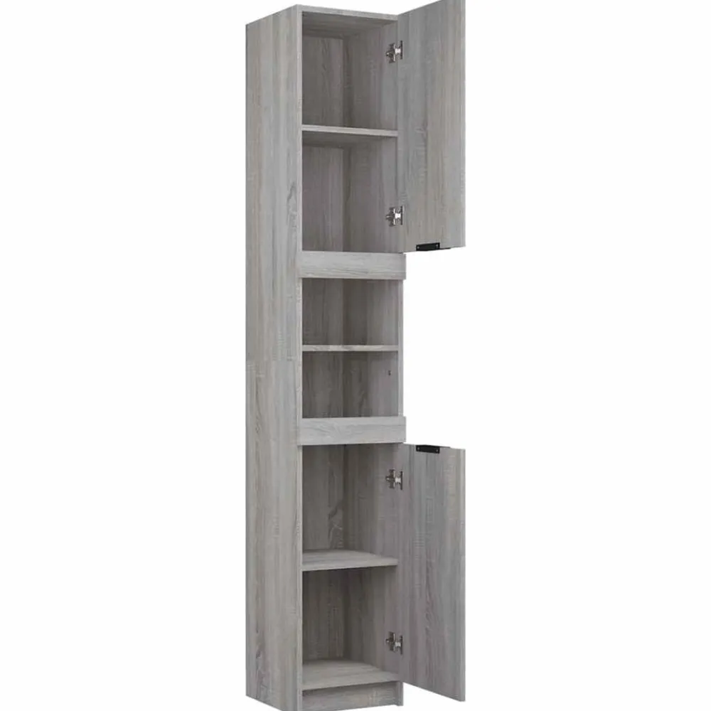 vidaXL Armario de baño madera contrachapada 32x34x188,5 cm Gris sonoma Sale
