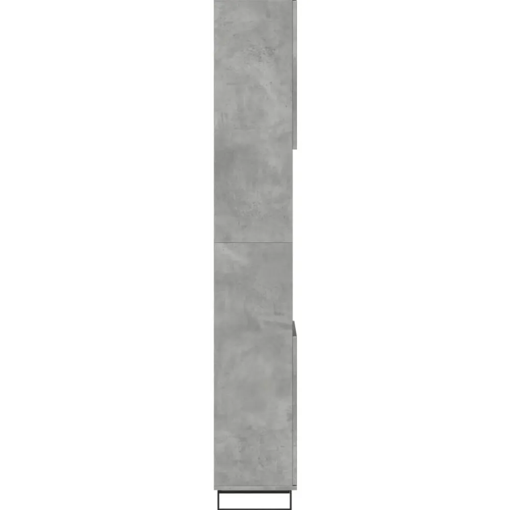 vidaXL Armario de baño madera contrachapada gris hormigón 30x30x190 cm Gris hormigón Outlet