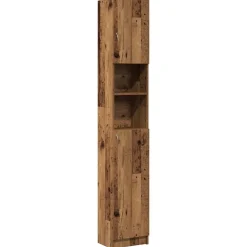 vidaXL Armario de baño madera de ingeniería madera vieja 32x25,5x190cm Madera antigua