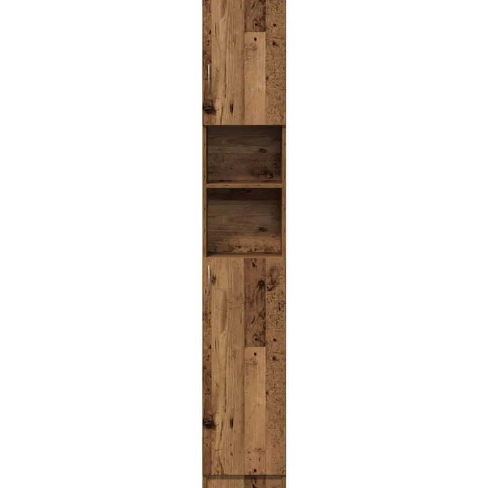 vidaXL Armario de baño madera de ingeniería madera vieja 32x25,5x190cm Madera antigua