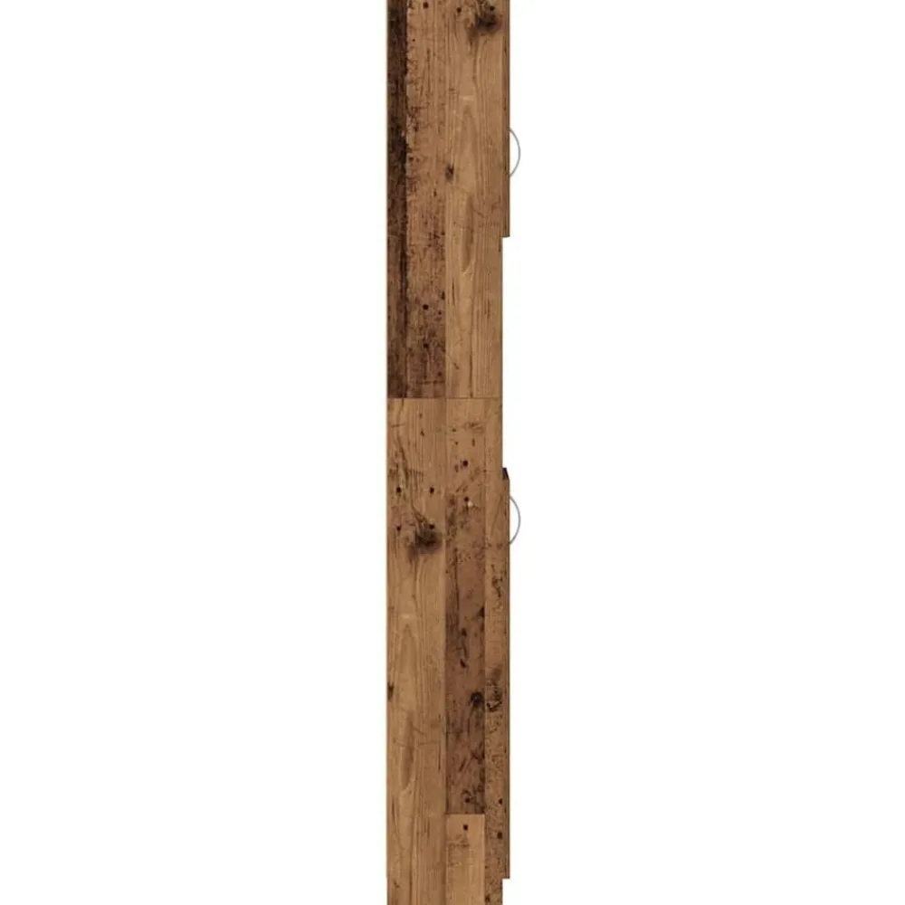 vidaXL Armario de baño madera de ingeniería madera vieja 32x25,5x190cm Madera antigua