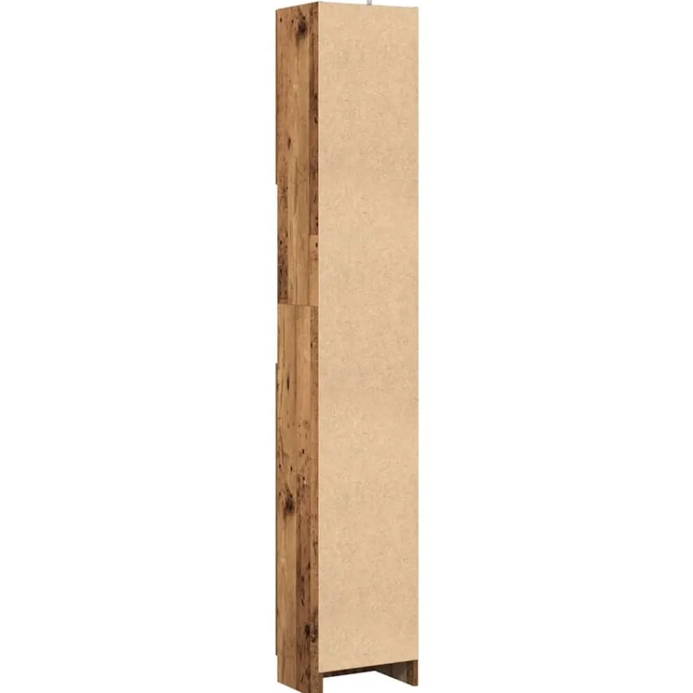 vidaXL Armario de baño madera de ingeniería madera vieja 32x25,5x190cm Madera antigua