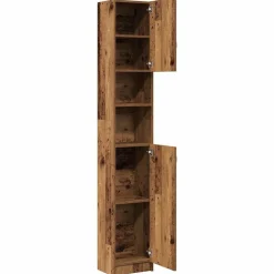 vidaXL Armario de baño madera de ingeniería madera vieja 32x25,5x190cm Madera antigua
