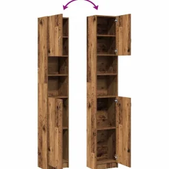 vidaXL Armario de baño madera de ingeniería madera vieja 32x25,5x190cm Madera antigua