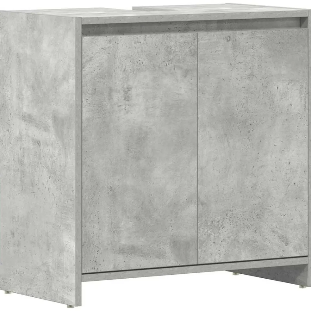 vidaXL Armario de baño madera contrachapada gris hormigón 60x33x61 cm Gris hormigón Sale