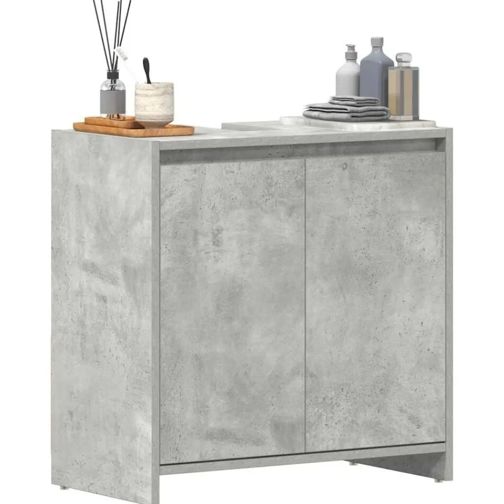 vidaXL Armario de baño madera contrachapada gris hormigón 60x33x61 cm Gris hormigón Sale