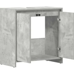 vidaXL Armario de baño madera contrachapada gris hormigón 60x33x61 cm Gris hormigón Sale