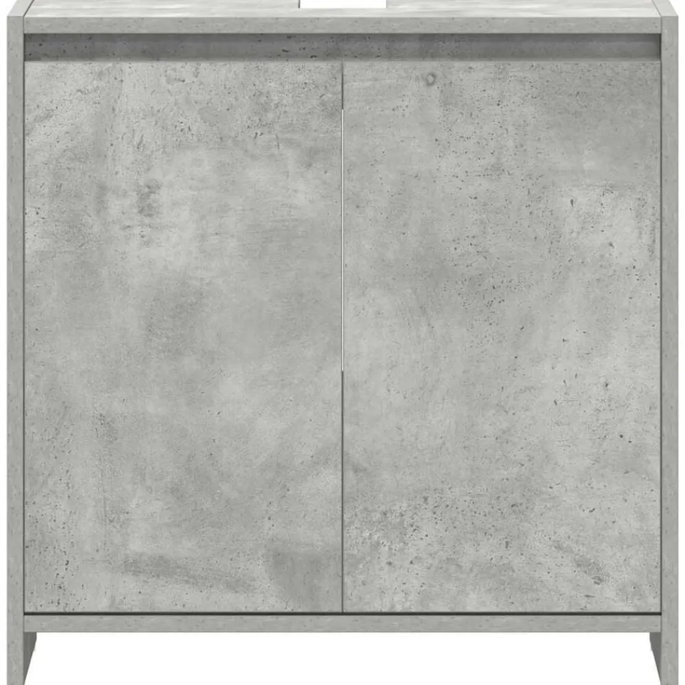 vidaXL Armario de baño madera contrachapada gris hormigón 60x33x61 cm Gris hormigón Sale