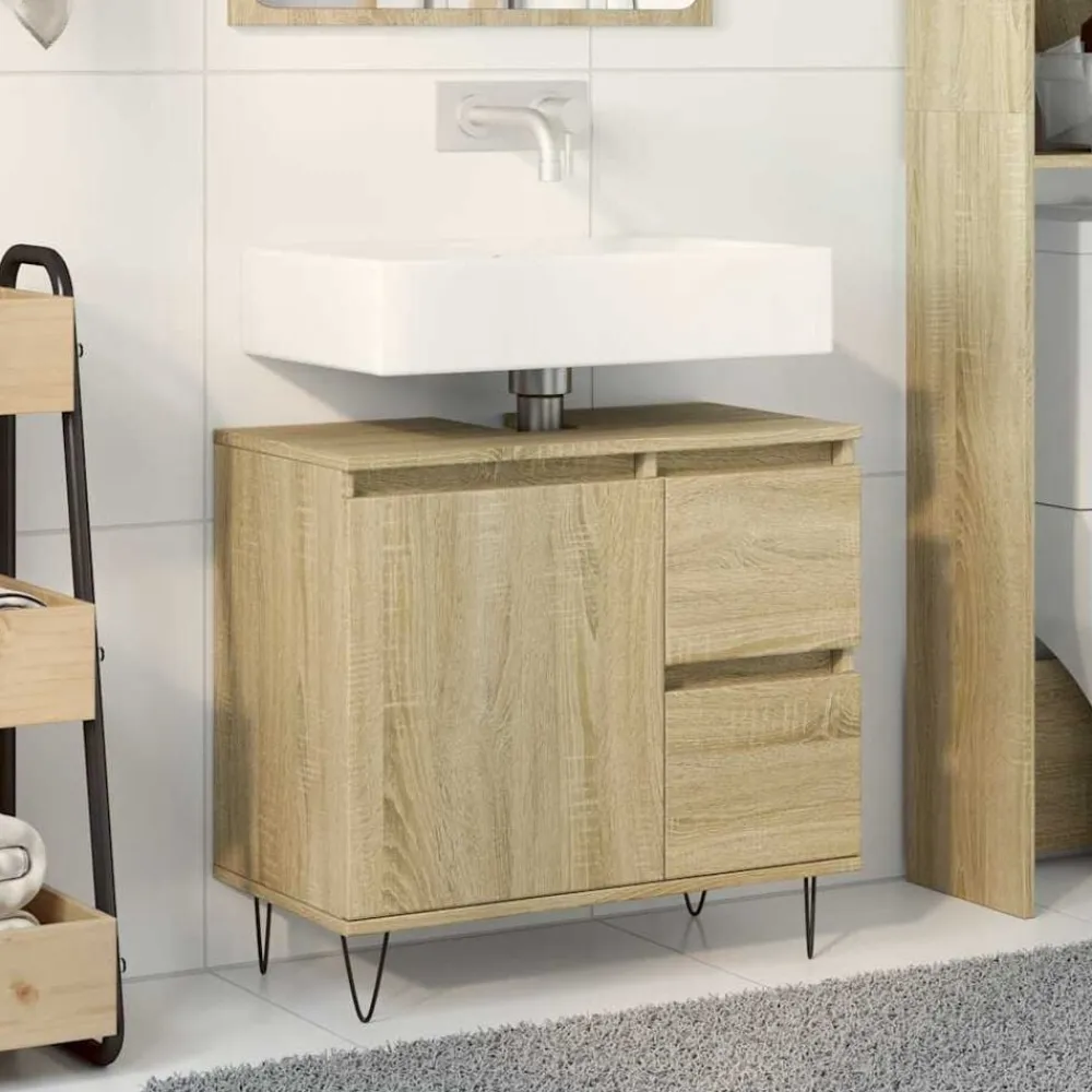 vidaXL Armario de baño madera contrachapada 65x33x60 cm Roble Sonoma Sale