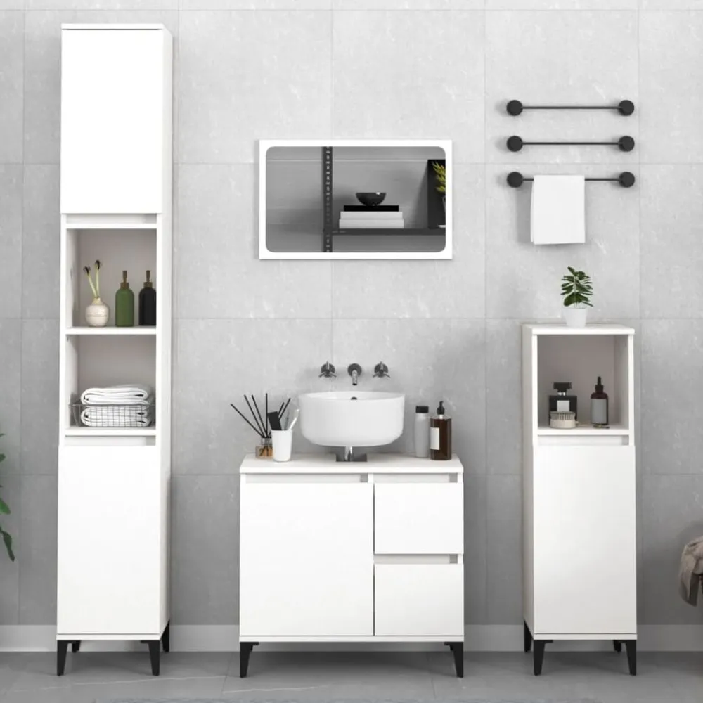 vidaXL Armarios Y Almacenamiento-Armario de baño madera contrachapada 30x30x190 cm