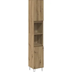 vidaXL Armario de baño madera contrachapada 30x30x190 cm Roble artisan Online