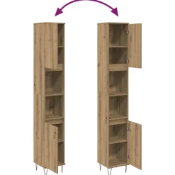 vidaXL Armario de baño madera contrachapada 30x30x190 cm Roble artisan Online