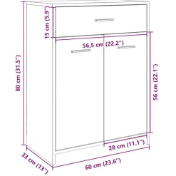 vidaXL Conjuntos De Muebles-Armario de baño madera contrachapada 60x33x80 cm