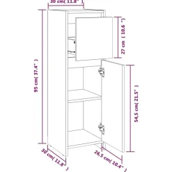 vidaXL Conjuntos De Muebles-Armario de baño madera contrachapada 30x30x95 cm