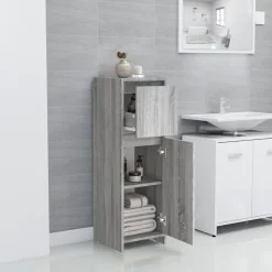 vidaXL Conjuntos De Muebles-Armario de baño madera contrachapada 30x30x95 cm