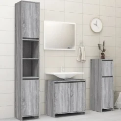 vidaXL Conjuntos De Muebles-Armario de baño madera contrachapada 30x30x95 cm