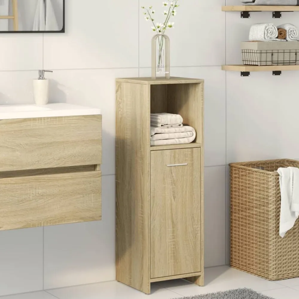 vidaXL Armario de baño madera contrachapada color roble 30x30x95 cm Roble Sonoma Best