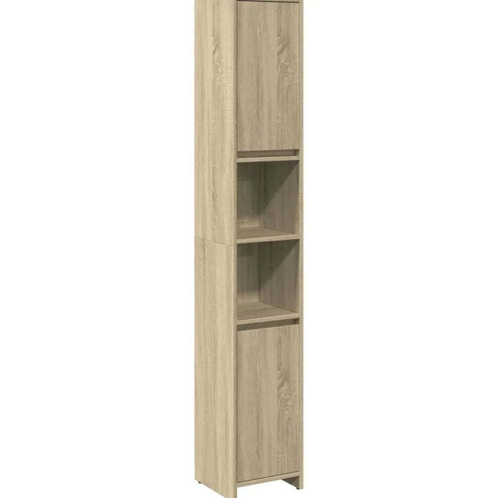vidaXL Armario de baño madera contrachapada color roble 30x30x183,5 cm Roble Sonoma New