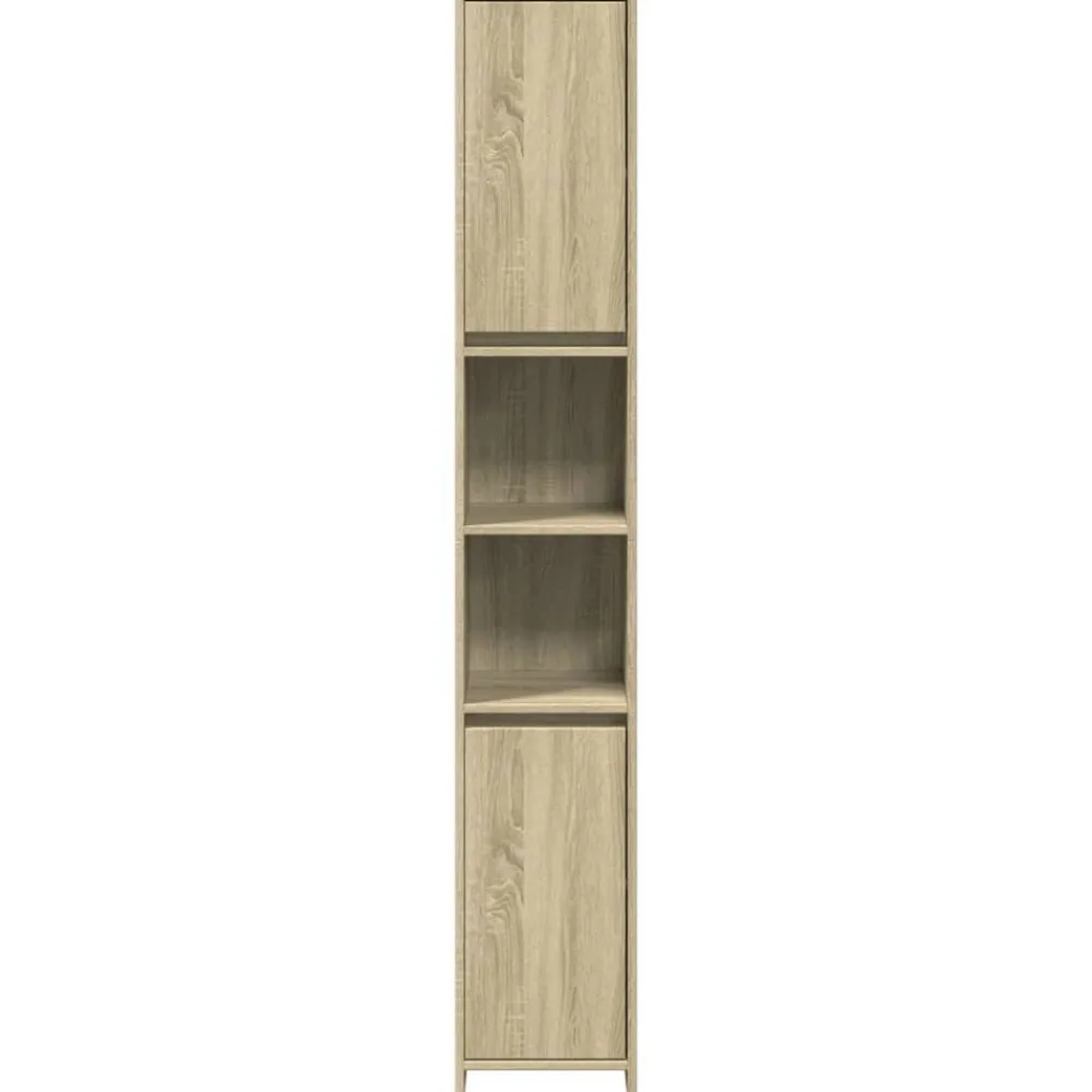 vidaXL Armario de baño madera contrachapada color roble 30x30x183,5 cm Roble Sonoma New