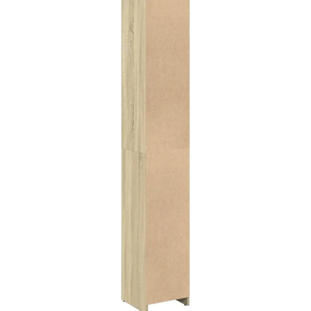 vidaXL Armario de baño madera contrachapada color roble 30x30x183,5 cm Roble Sonoma New