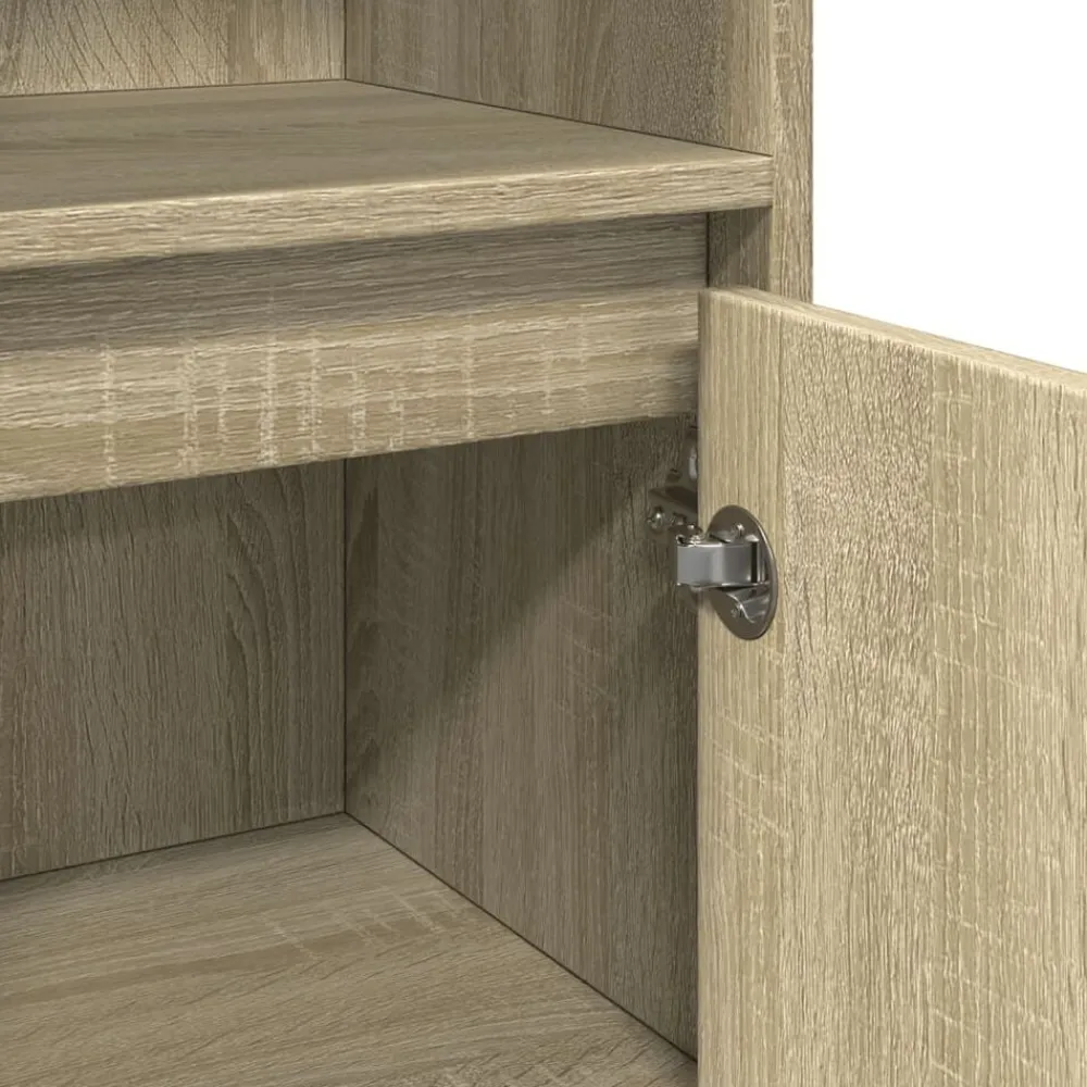 vidaXL Armario de baño madera contrachapada color roble 30x30x183,5 cm Roble Sonoma New