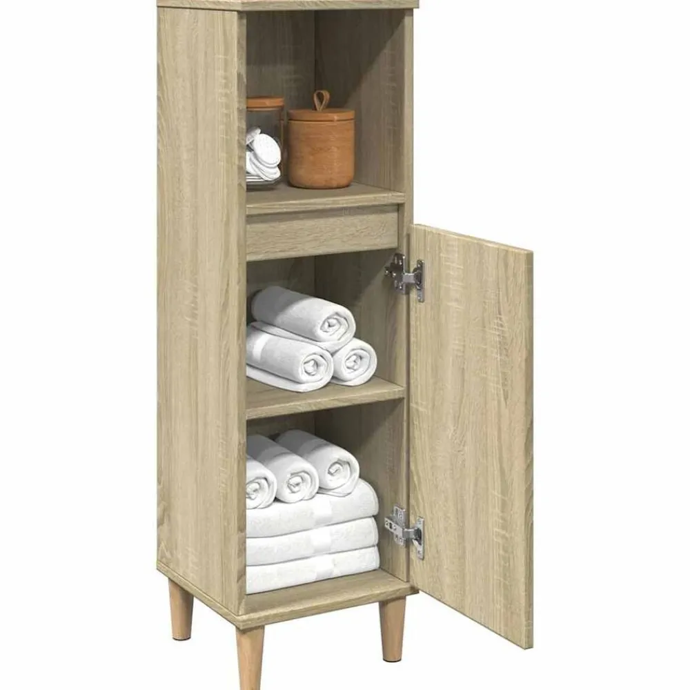 vidaXL Armarios Y Almacenamiento-Armario de baño madera contrachapada 30x30x100 cm