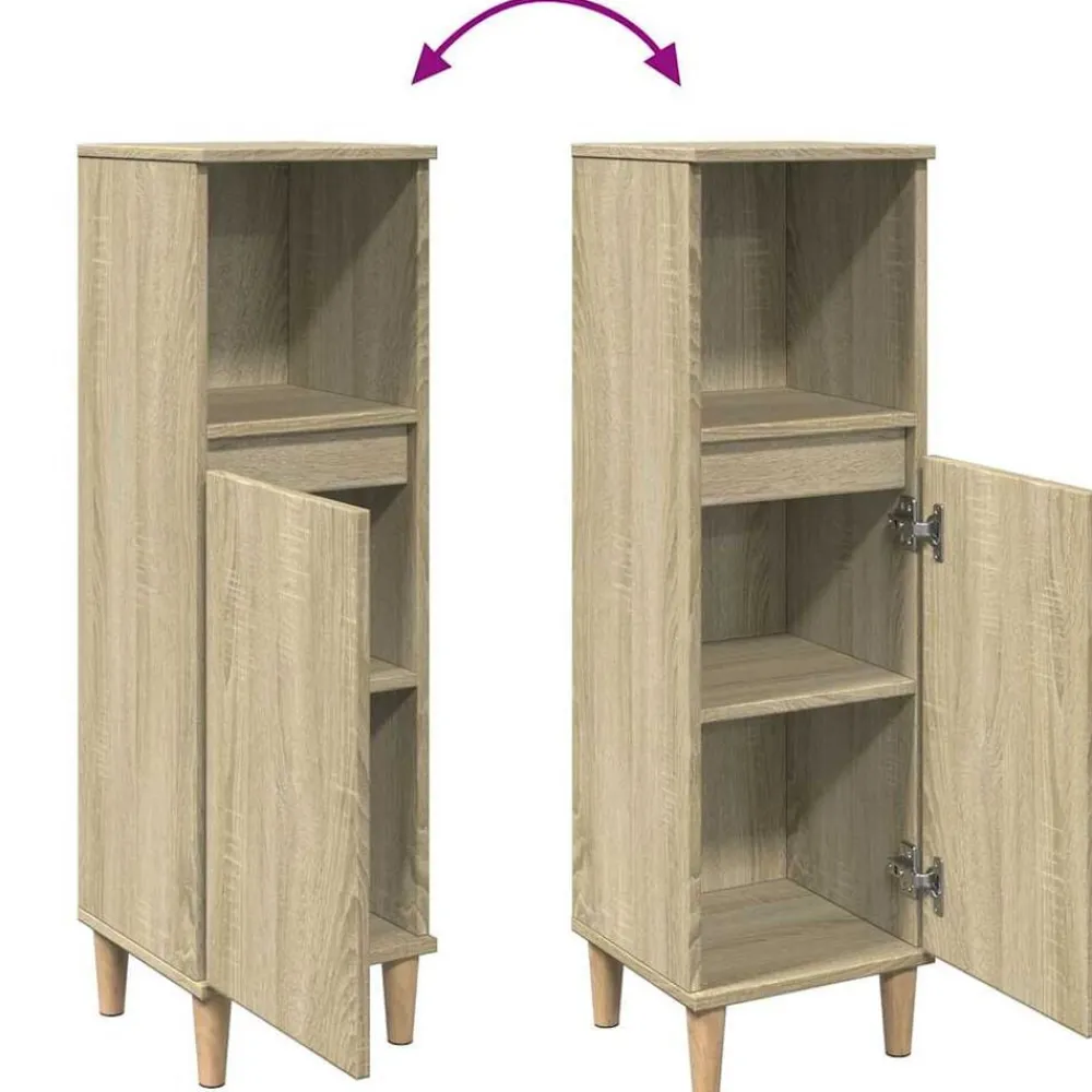 vidaXL Armarios Y Almacenamiento-Armario de baño madera contrachapada 30x30x100 cm