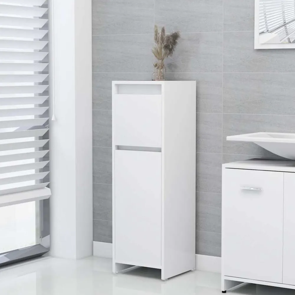 vidaXL Armario de baño madera contrachapada 30x30x95 cm Blanco Discount