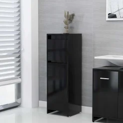 vidaXL Armario de baño madera contrachapada 30x30x95 cm Negro Hot