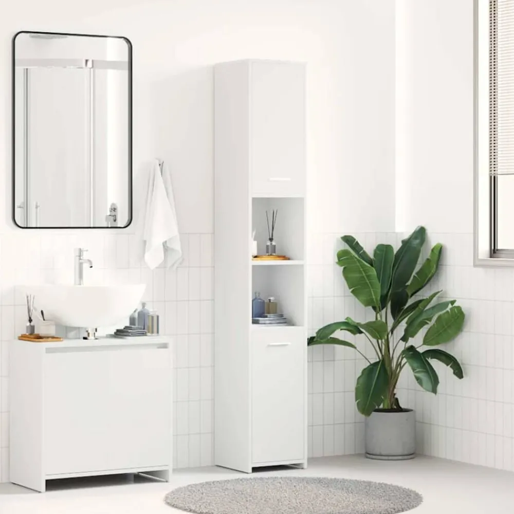 vidaXL Conjuntos De Muebles-Armario de baño madera contrachapada 30x30x183,5 cm