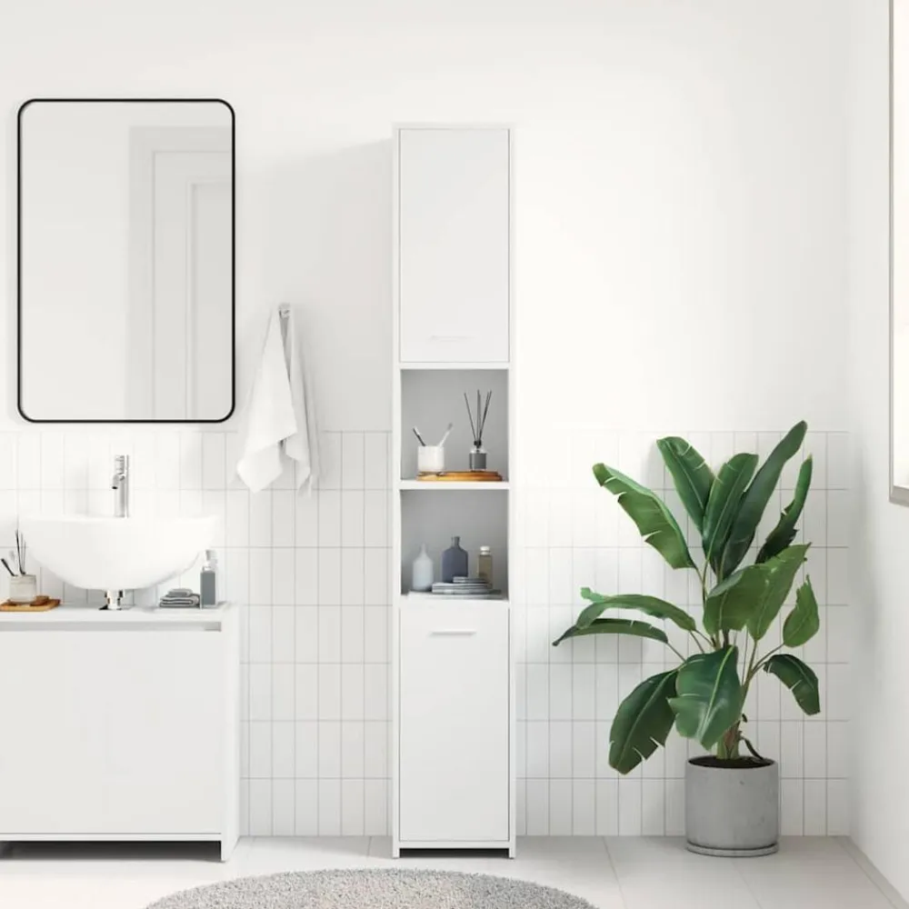 vidaXL Conjuntos De Muebles-Armario de baño madera contrachapada 30x30x183,5 cm