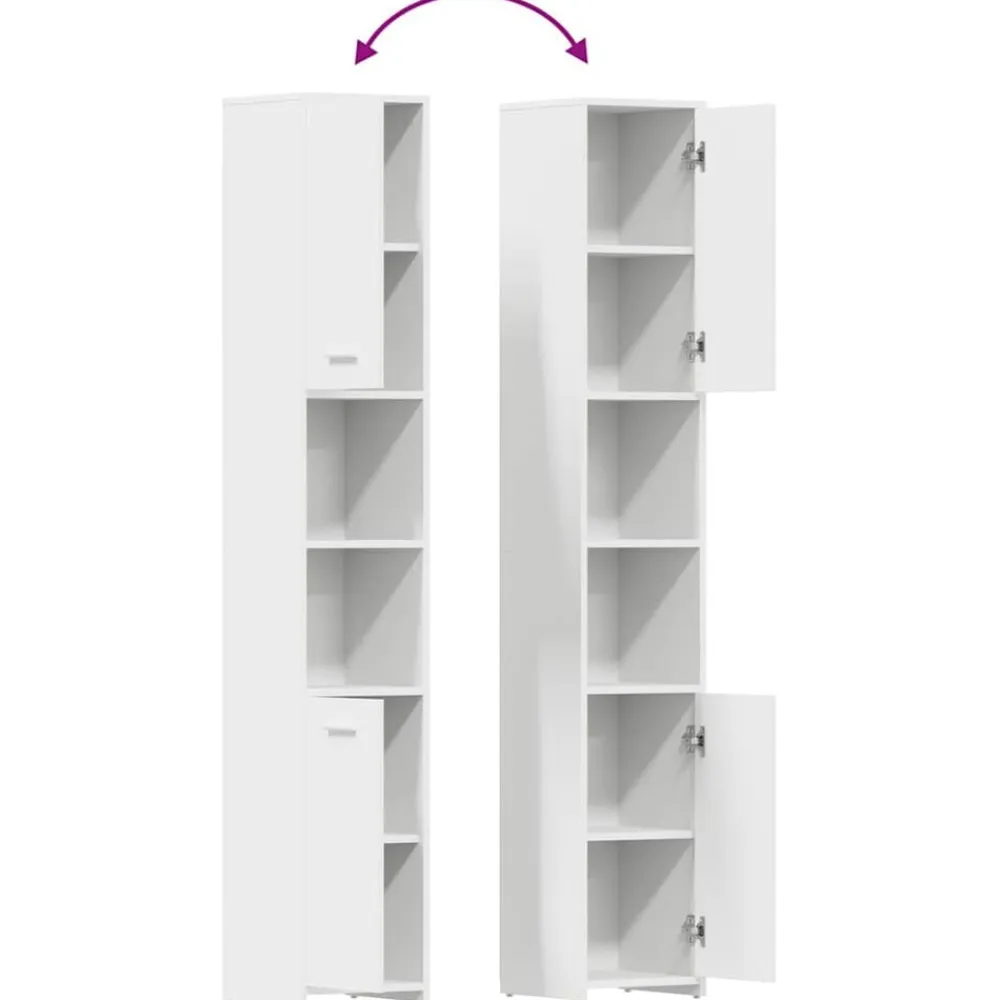 vidaXL Conjuntos De Muebles-Armario de baño madera contrachapada 30x30x183,5 cm
